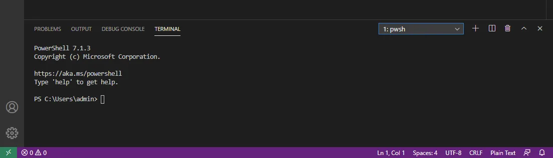 VSCode Default Terminal Shell
