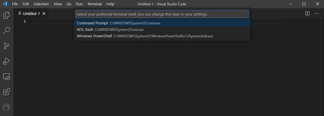 VSCode Terminal Shells